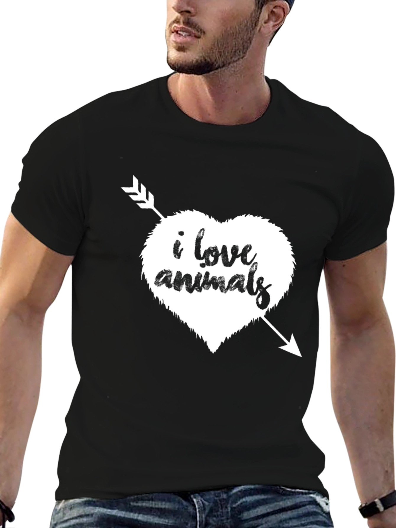 I Love Animals T-Shirt - Heart Arrow Graphic Tee