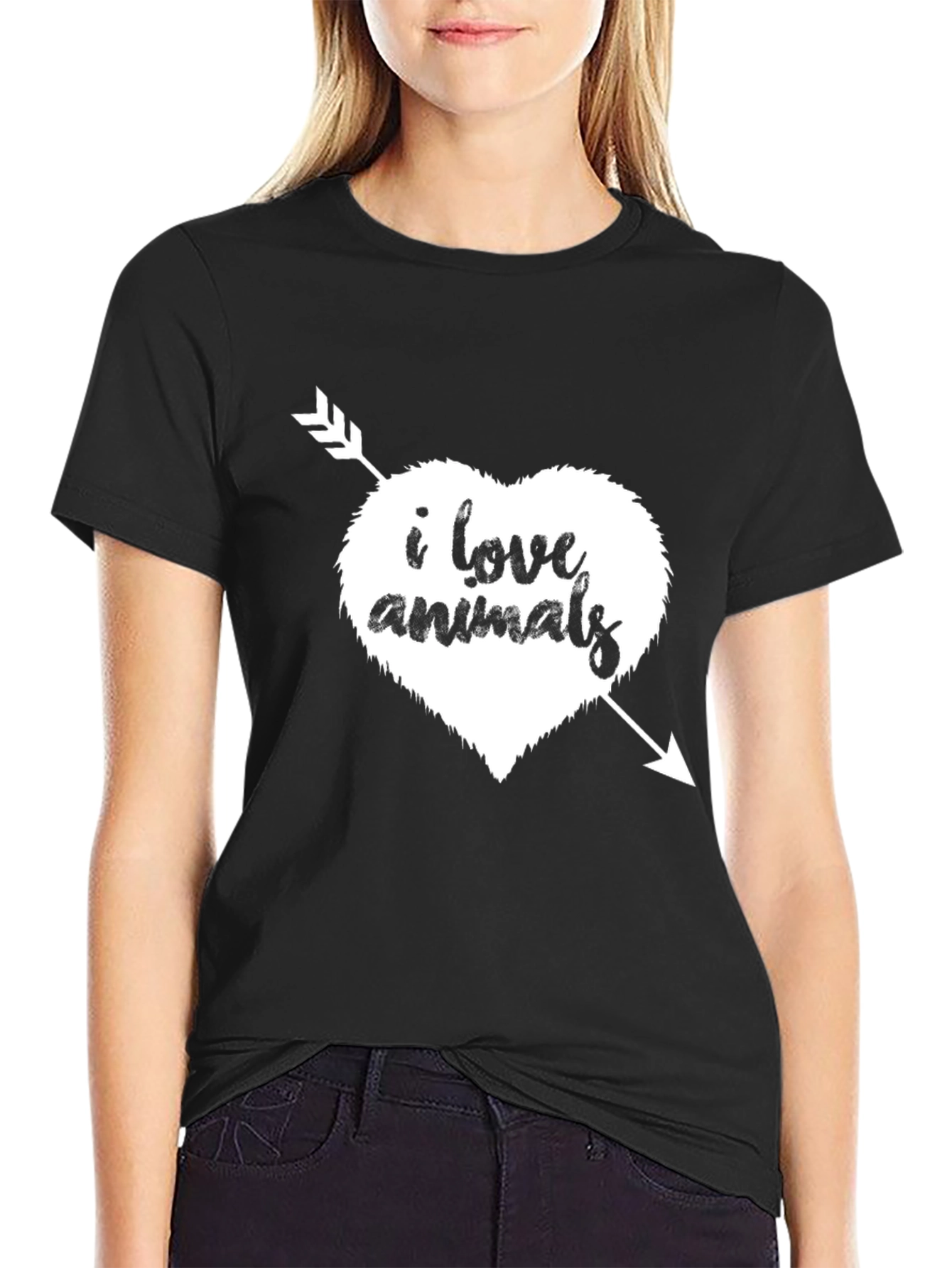 I Love Animals T-Shirt - Heart Arrow Graphic Tee