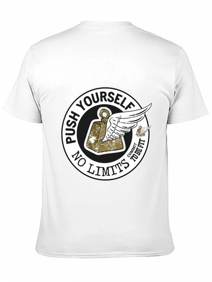 Push Yourself Black Graphic T-Shirt