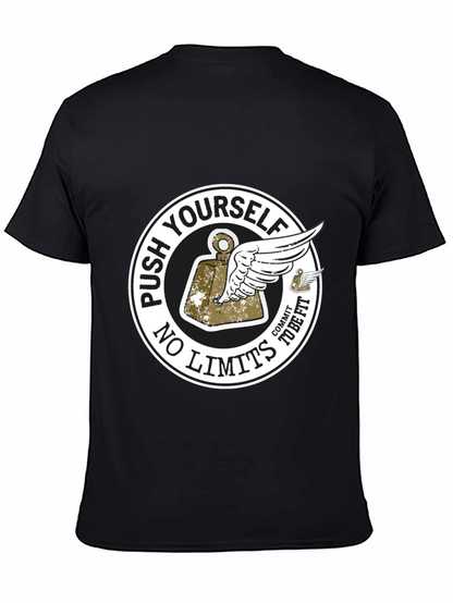 Push Yourself Black Graphic T-Shirt