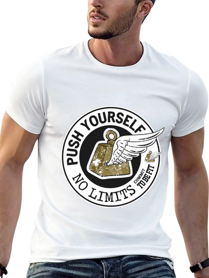 Push Yourself Black Graphic T-Shirt