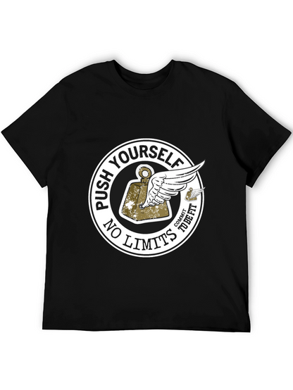 Push Yourself Black Graphic T-Shirt