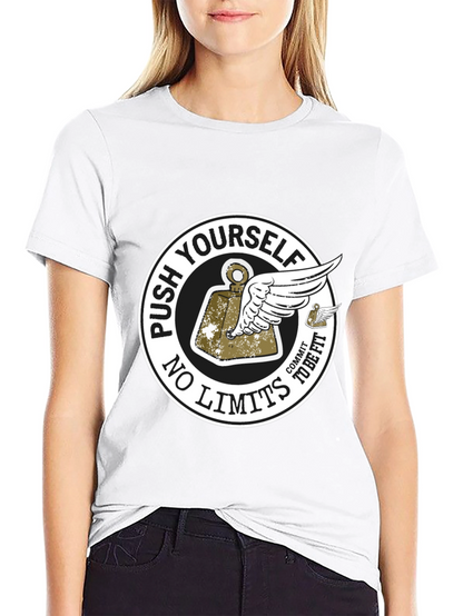 Push Yourself Black Graphic T-Shirt