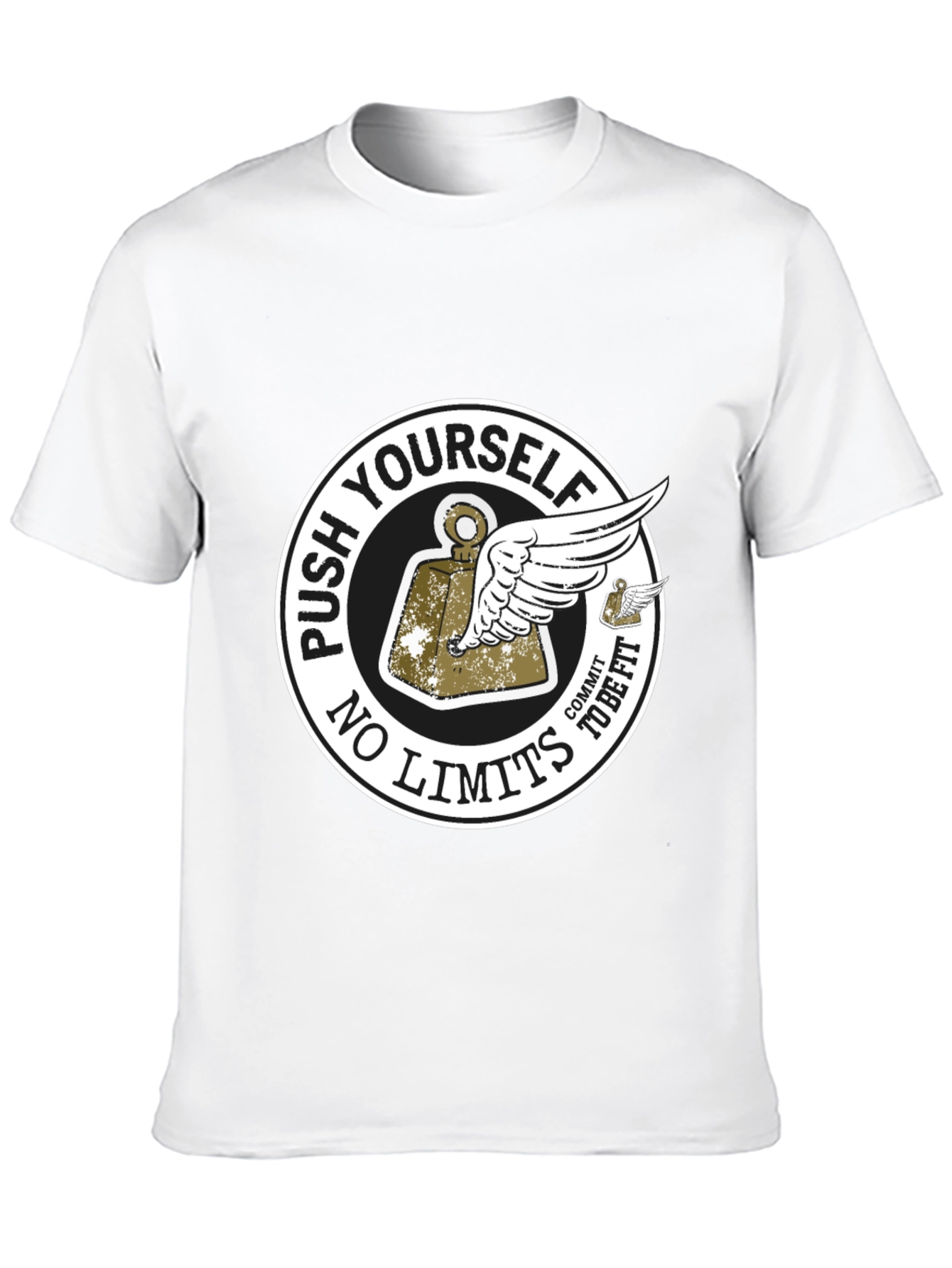 Push Yourself Black Graphic T-Shirt