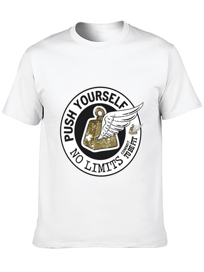 Push Yourself Black Graphic T-Shirt