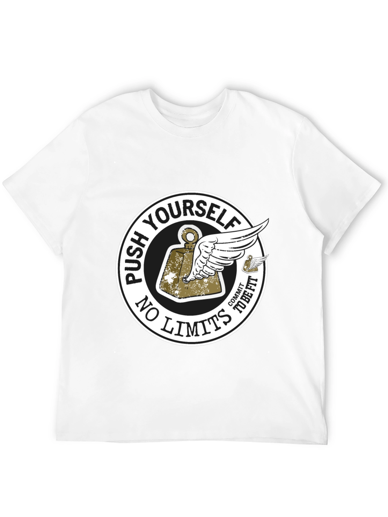 Push Yourself Black Graphic T-Shirt