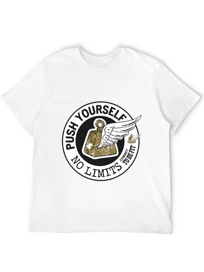 Push Yourself Black Graphic T-Shirt