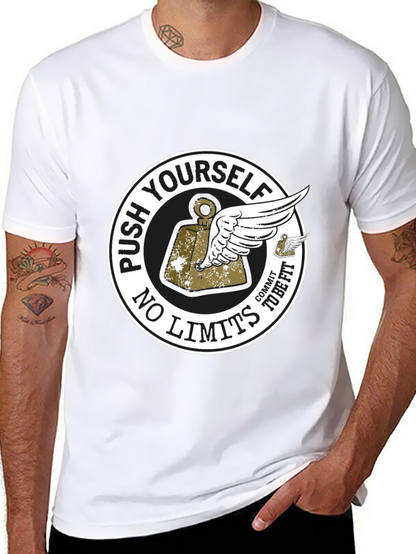 Push Yourself Black Graphic T-Shirt