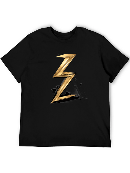 Golden Lightning Bolt T-Shirt - Stylish Graphic Tee