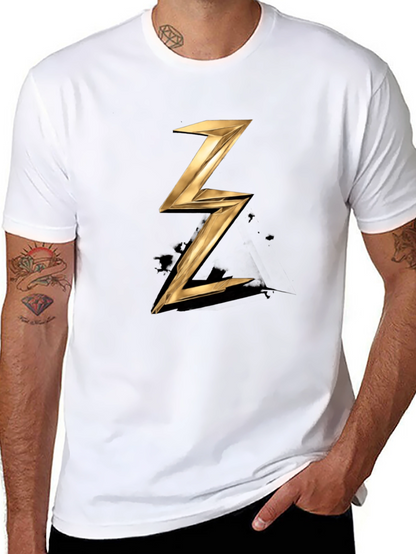 Golden Lightning Bolt T-Shirt - Stylish Graphic Tee