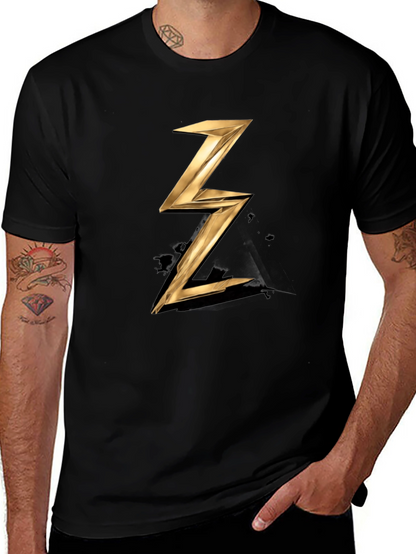Golden Lightning Bolt T-Shirt - Stylish Graphic Tee
