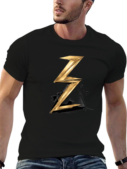 Golden Lightning Bolt T-Shirt - Stylish Graphic Tee