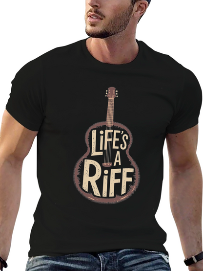 Lifes a Riff Guitar Graphic Tee - Black