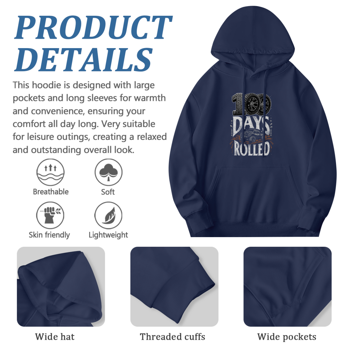 100 Days Rolled Jeep Offroad Lover Hoodie