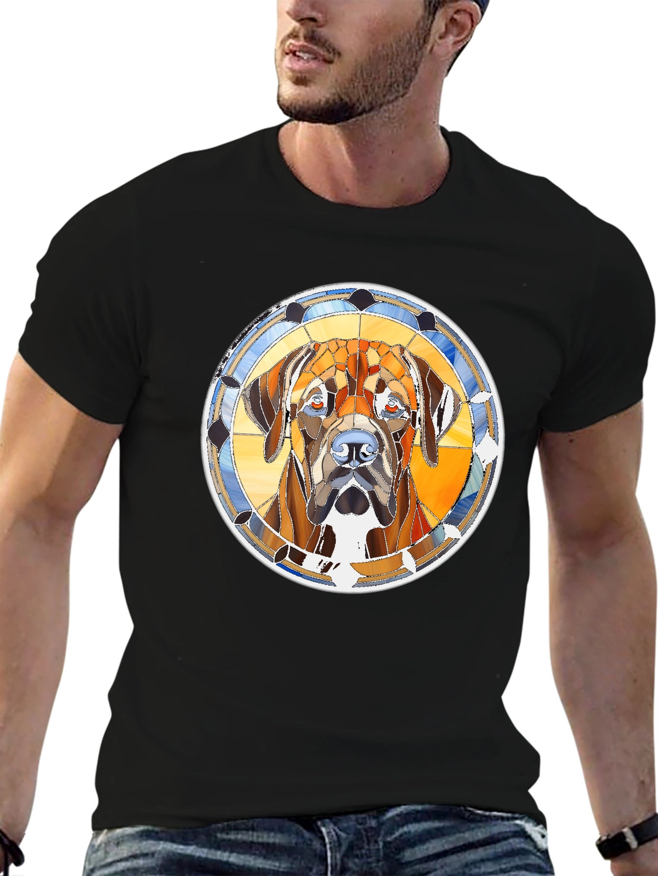 Dog Portrait Graphic Print T-Shirt