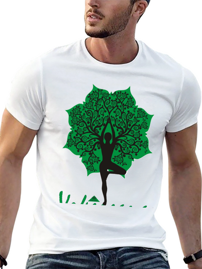 Yoga Tree Pose Graphic T-Shirt - Black