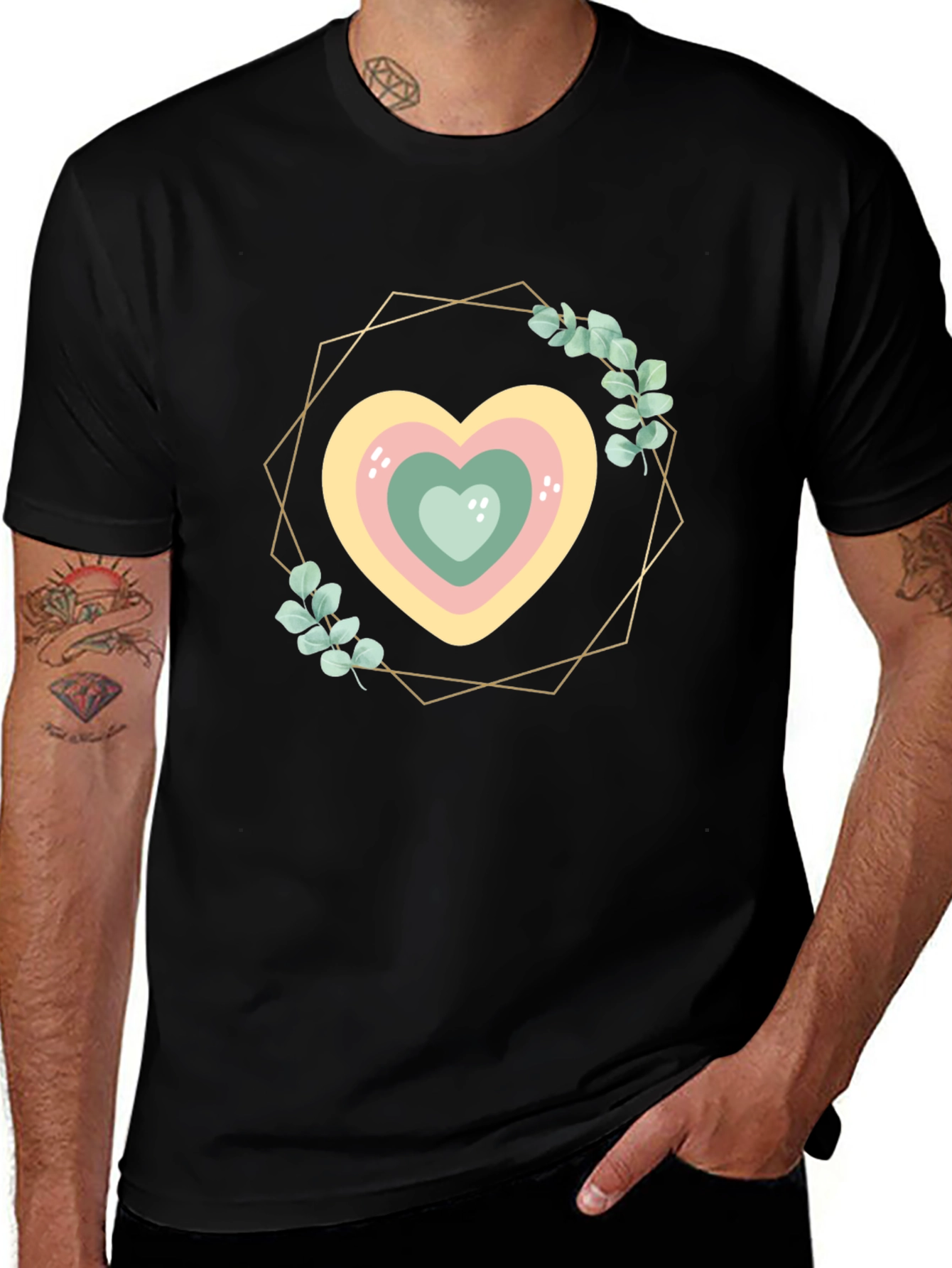Heart Wreath Graphic Tee - Stylish Comfort