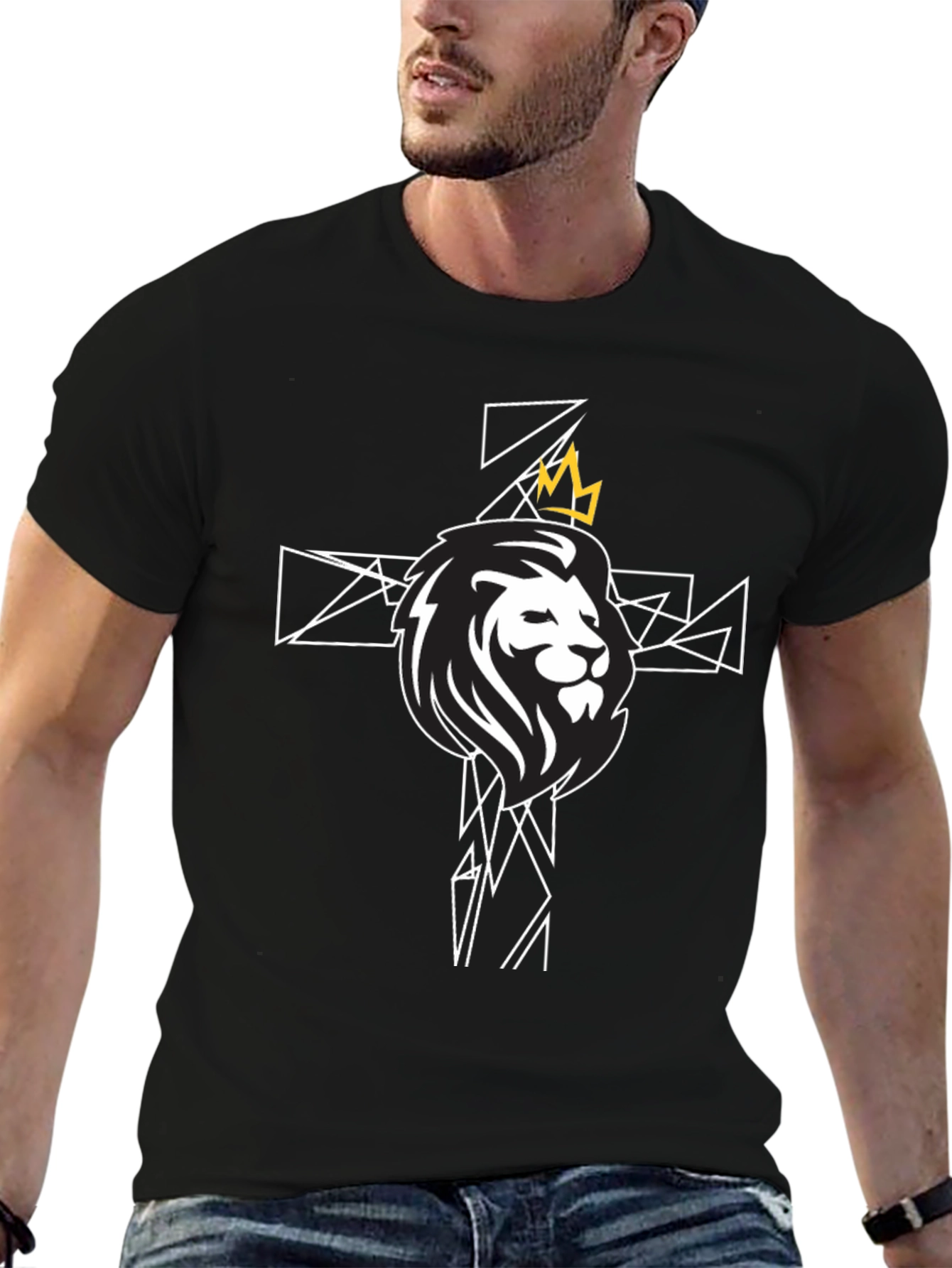 Lion and Crown Graphic Tee - Black T-Shirt