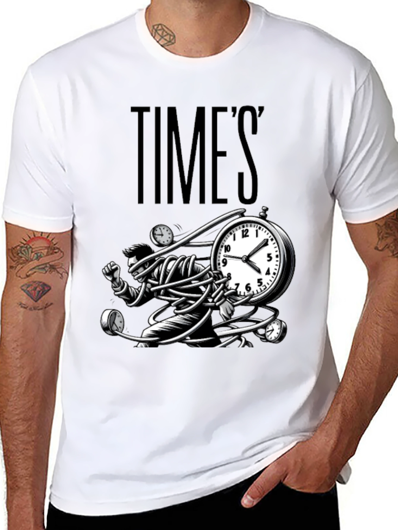Times Up Graphic T-Shirt - Black