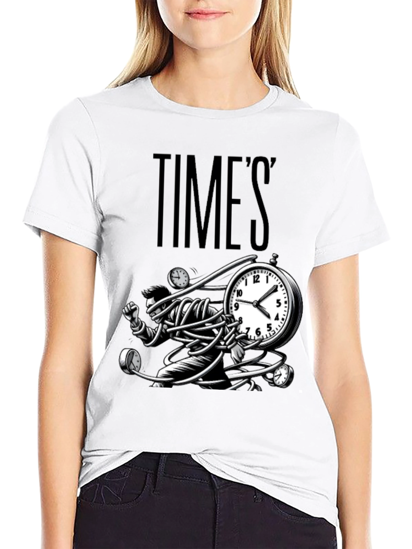 Times Up Graphic T-Shirt - Black