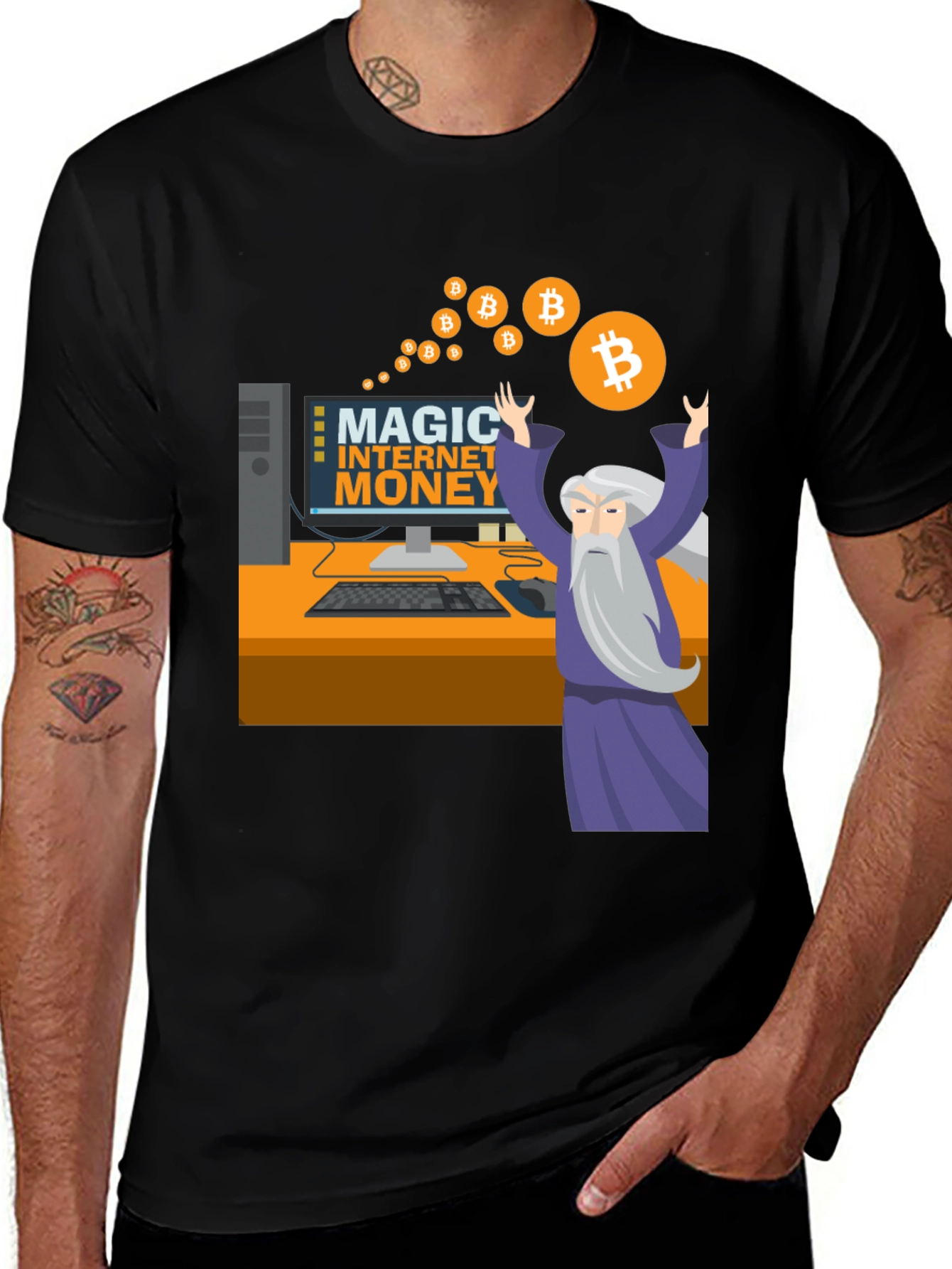 Magic Internet Money Bitcoin Wizard Graphic Tee