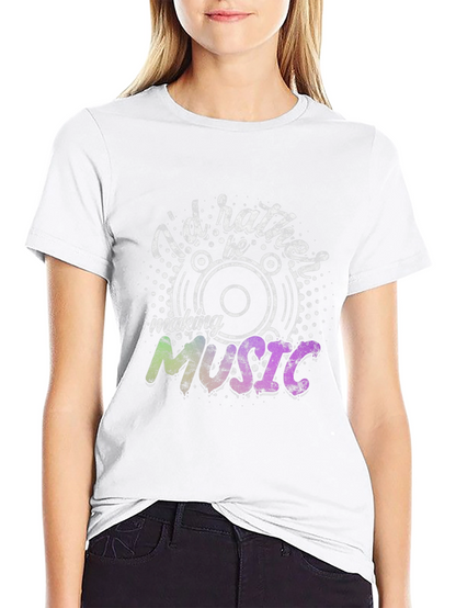 Id Rather Be Making Music Graphic Black T-Shirt