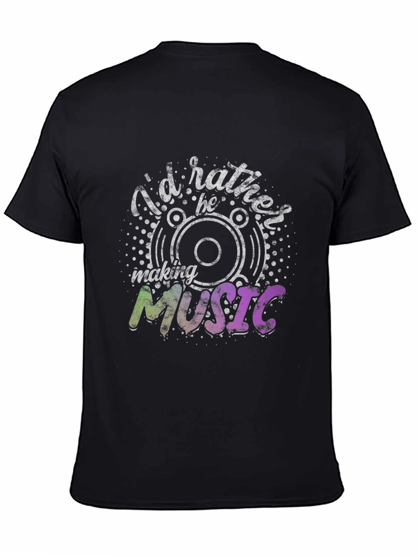 Id Rather Be Making Music Graphic Black T-Shirt