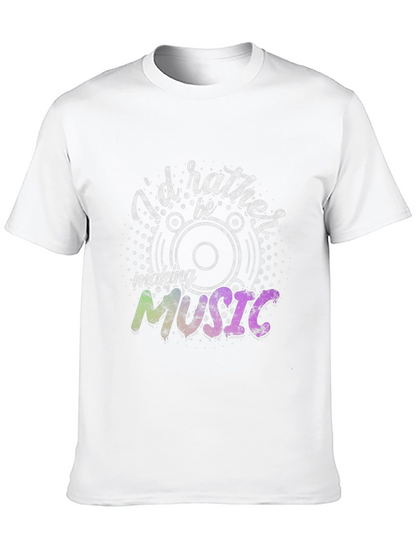 Id Rather Be Making Music Graphic Black T-Shirt