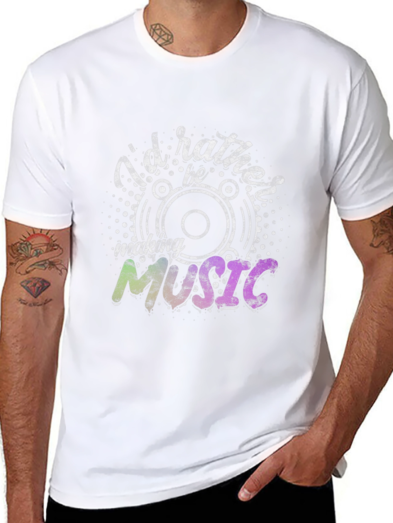 Id Rather Be Making Music Graphic Black T-Shirt