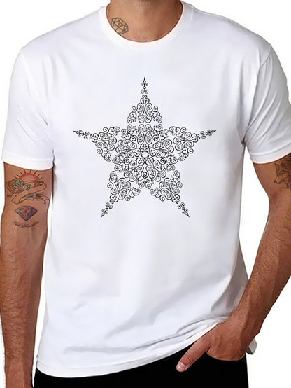 Star Design Black Tee Shirt