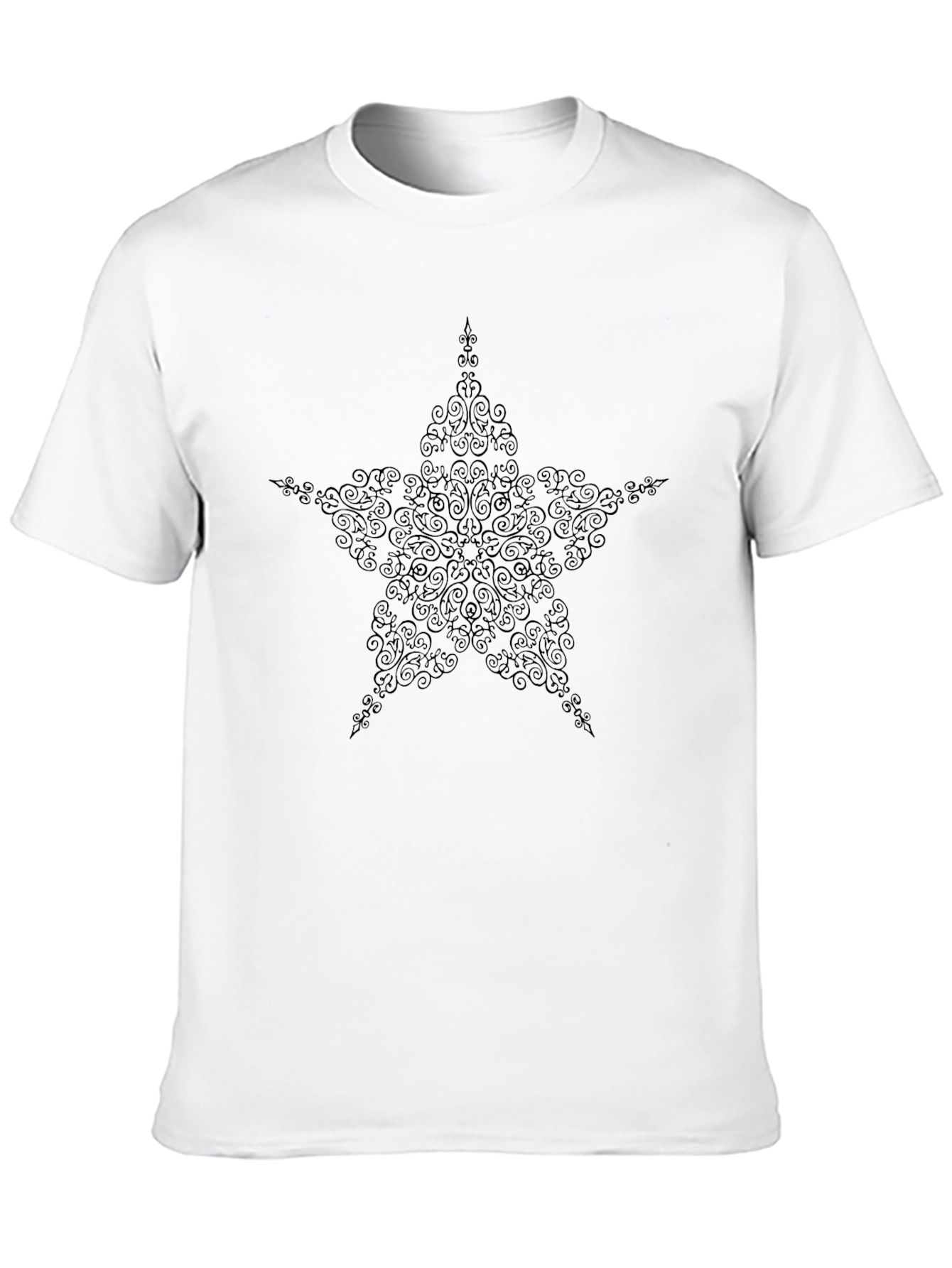 Star Design Black Tee Shirt