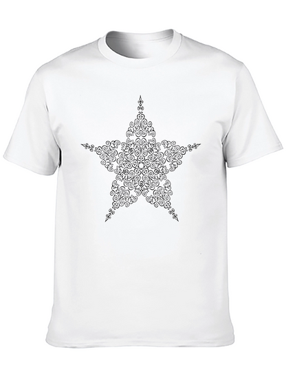 Star Design Black Tee Shirt