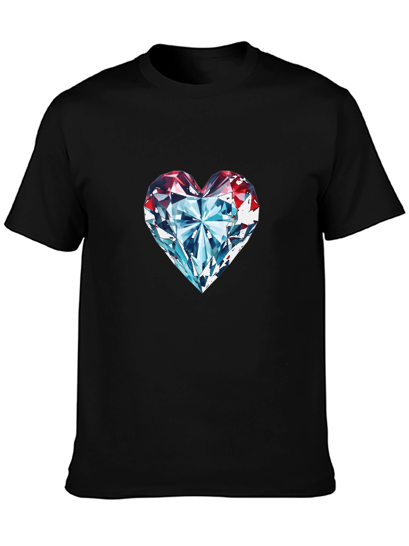 Diamond Heart Graphic Tee - Classic Black