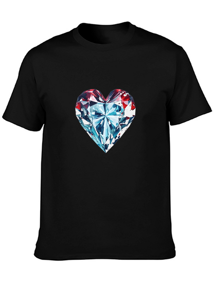 Diamond Heart Graphic Tee - Classic Black