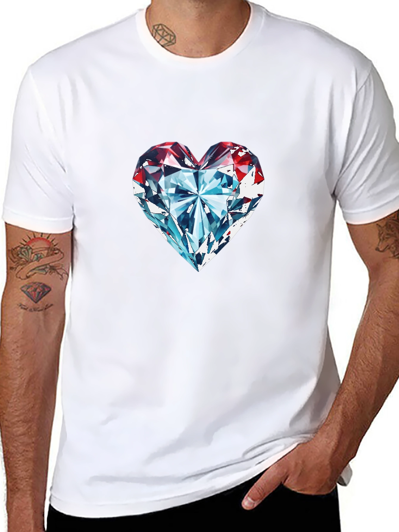 Diamond Heart Graphic Tee - Classic Black