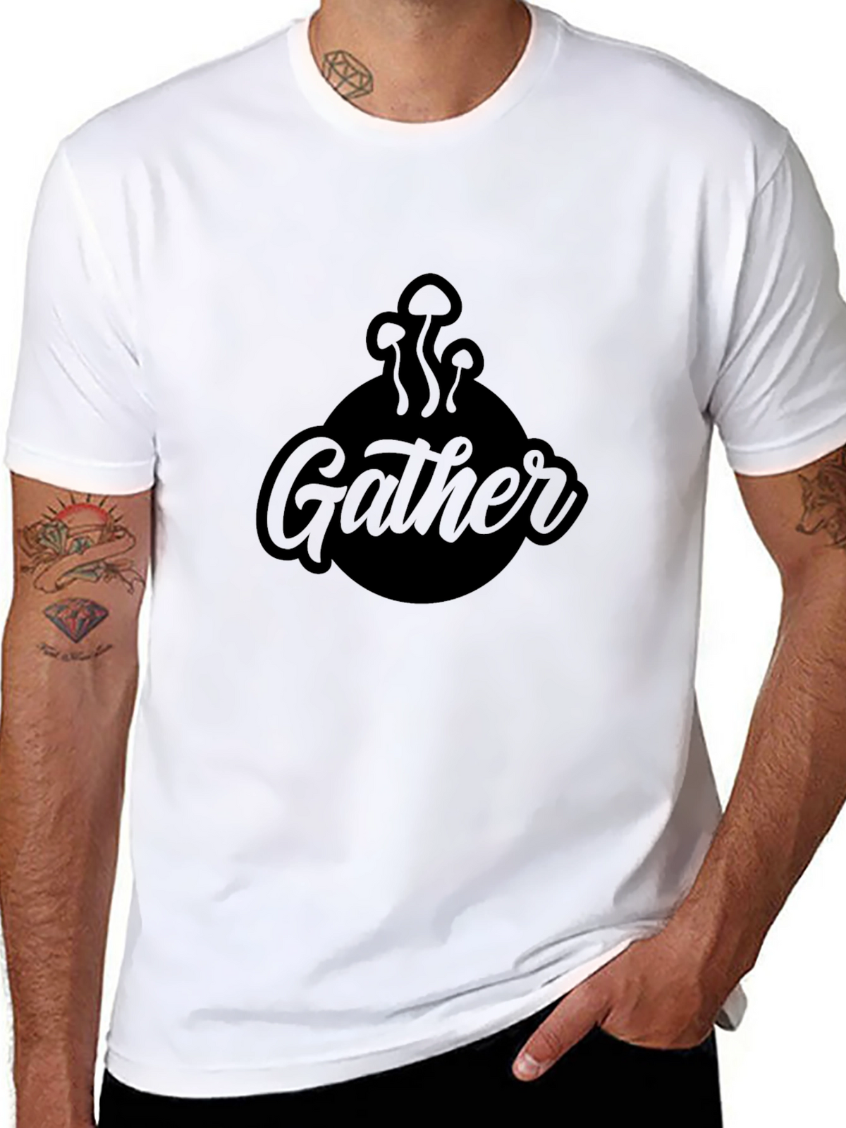 Gather Mushroom Graphic Tee - Black