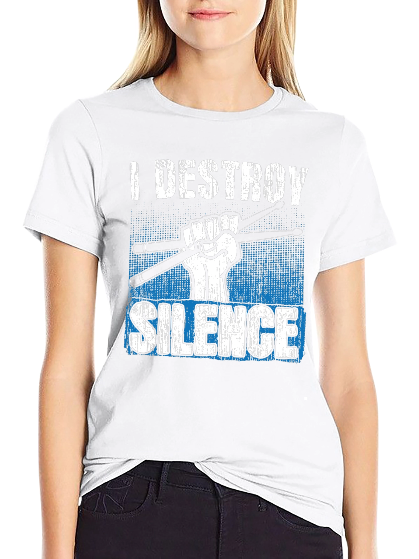 I Destroy Silence Drummer T-Shirt - Music Lover Tee