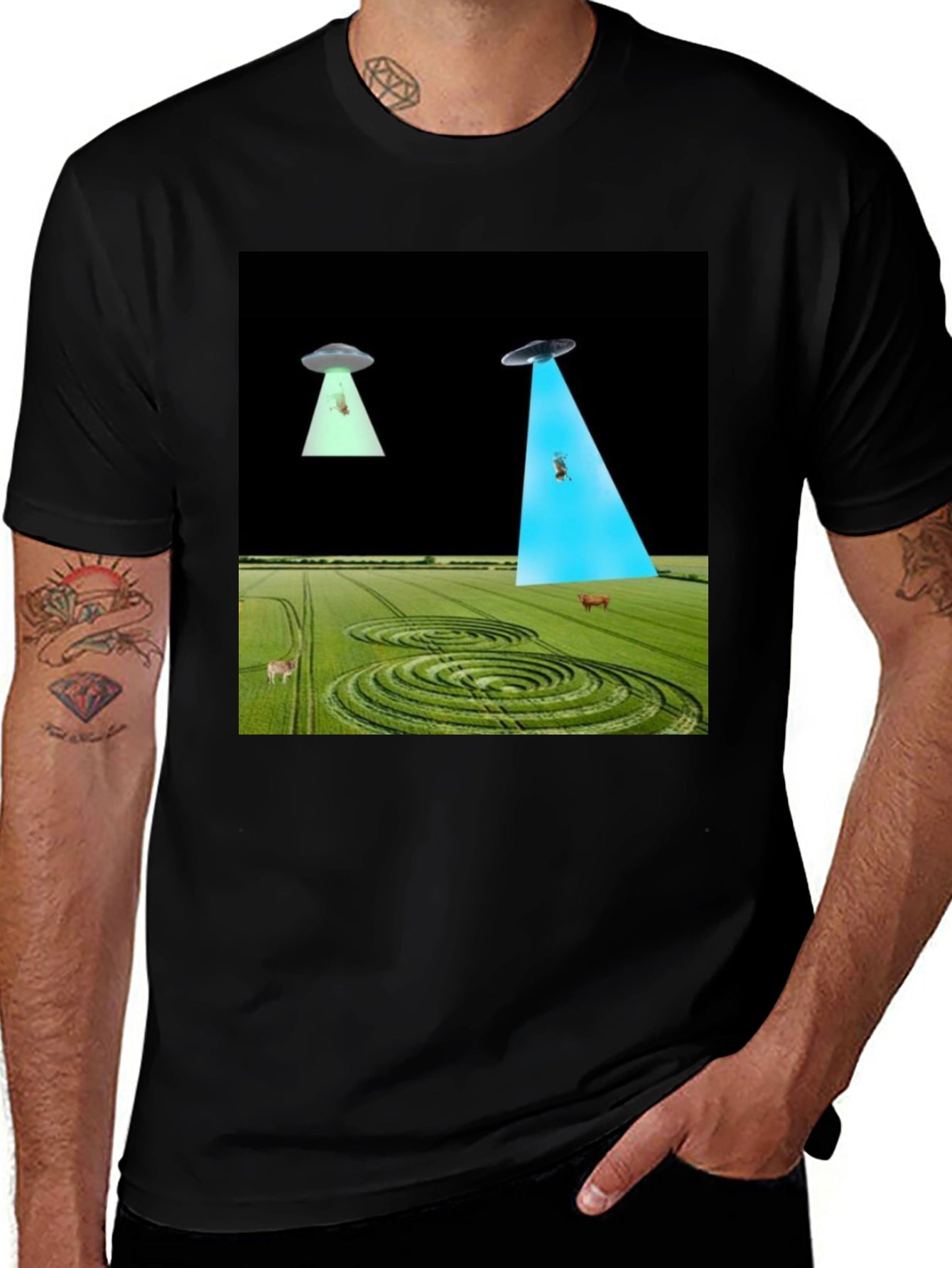 UFO Abduction T-Shirt - Black