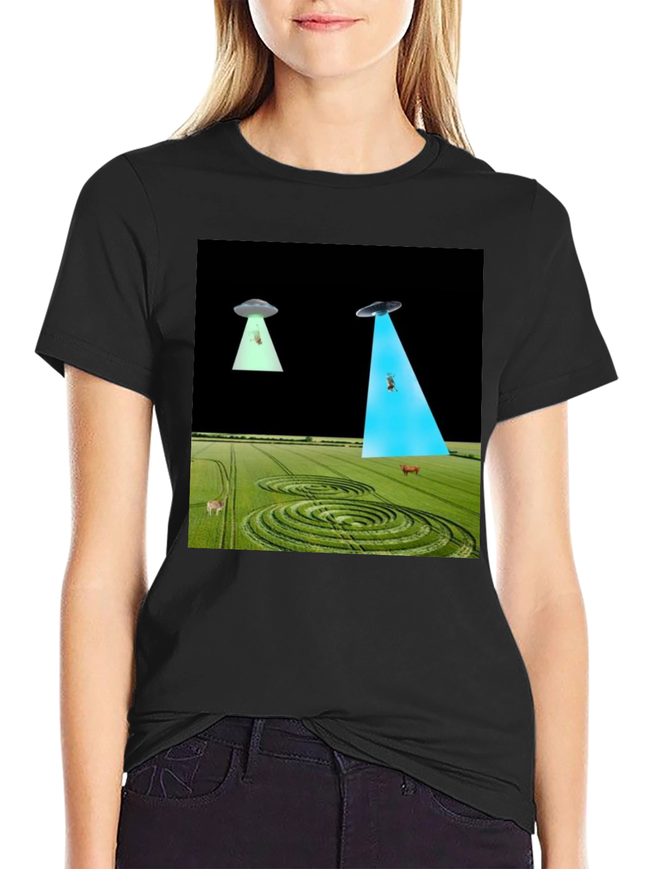 UFO Abduction T-Shirt - Black