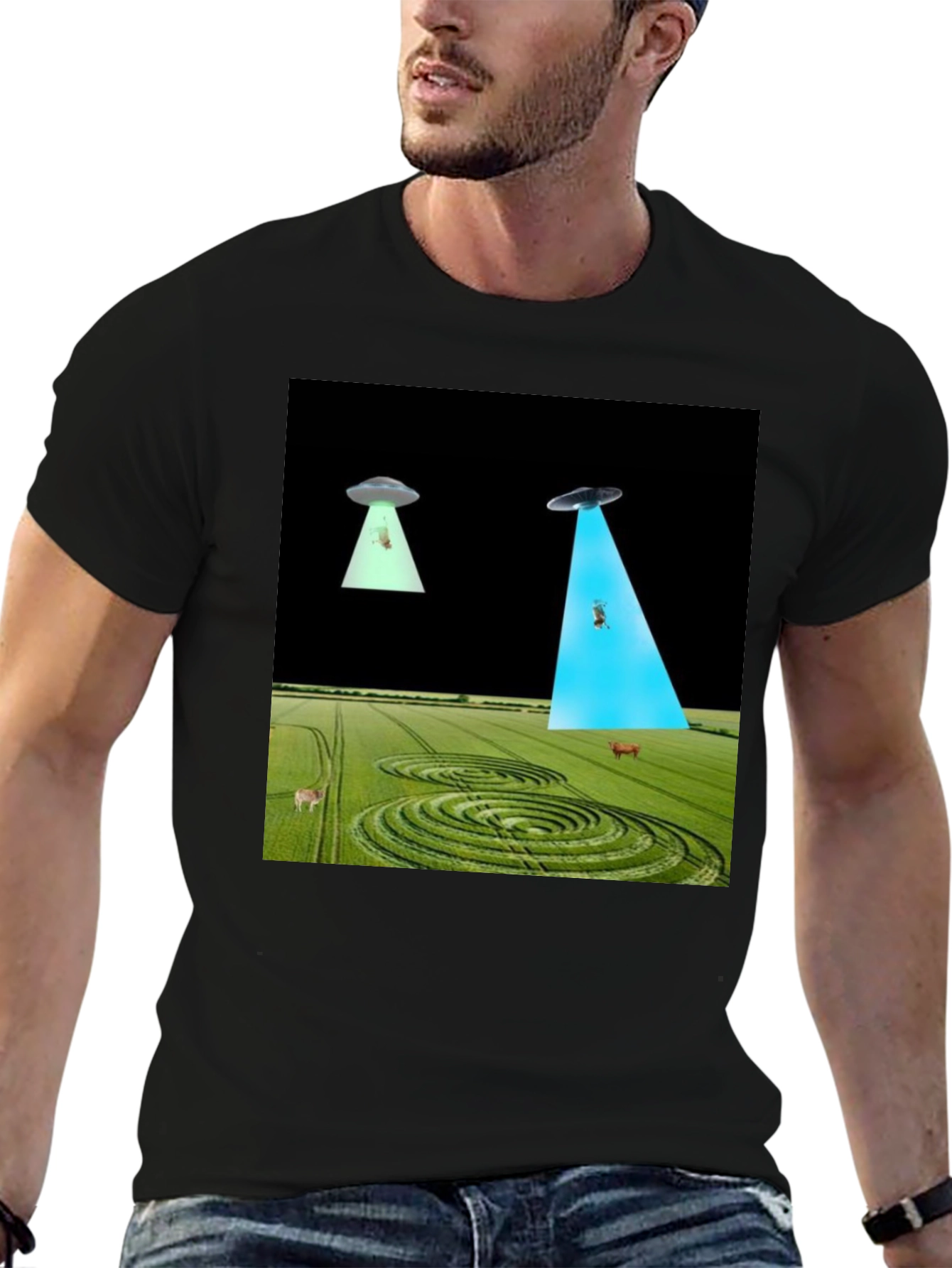 UFO Abduction T-Shirt - Black