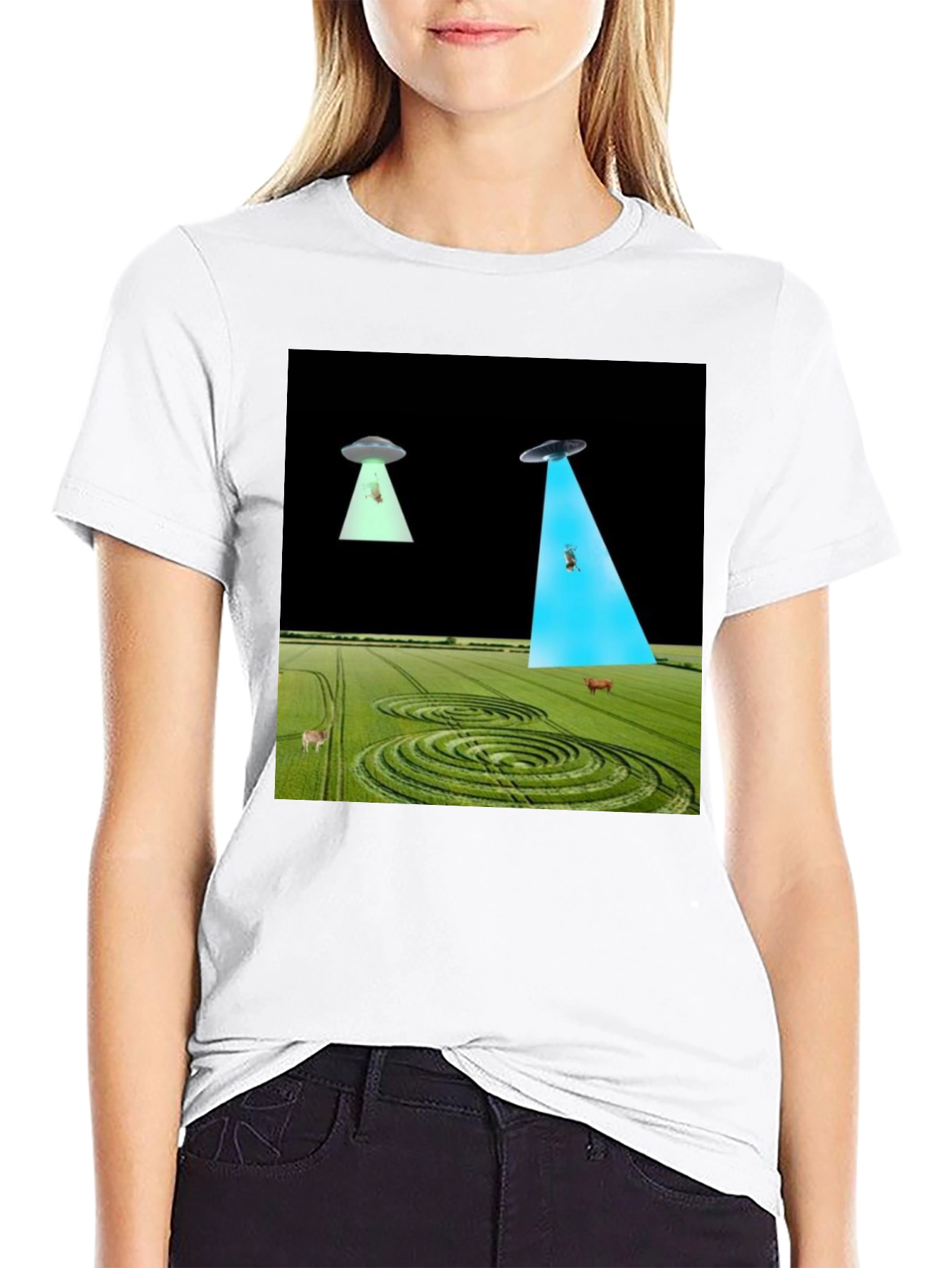 UFO Abduction T-Shirt - Black