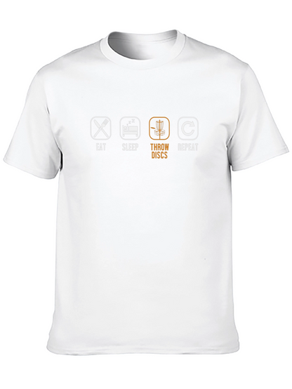 Eat Sleep Throw Discs Repeat Black T-Shirt