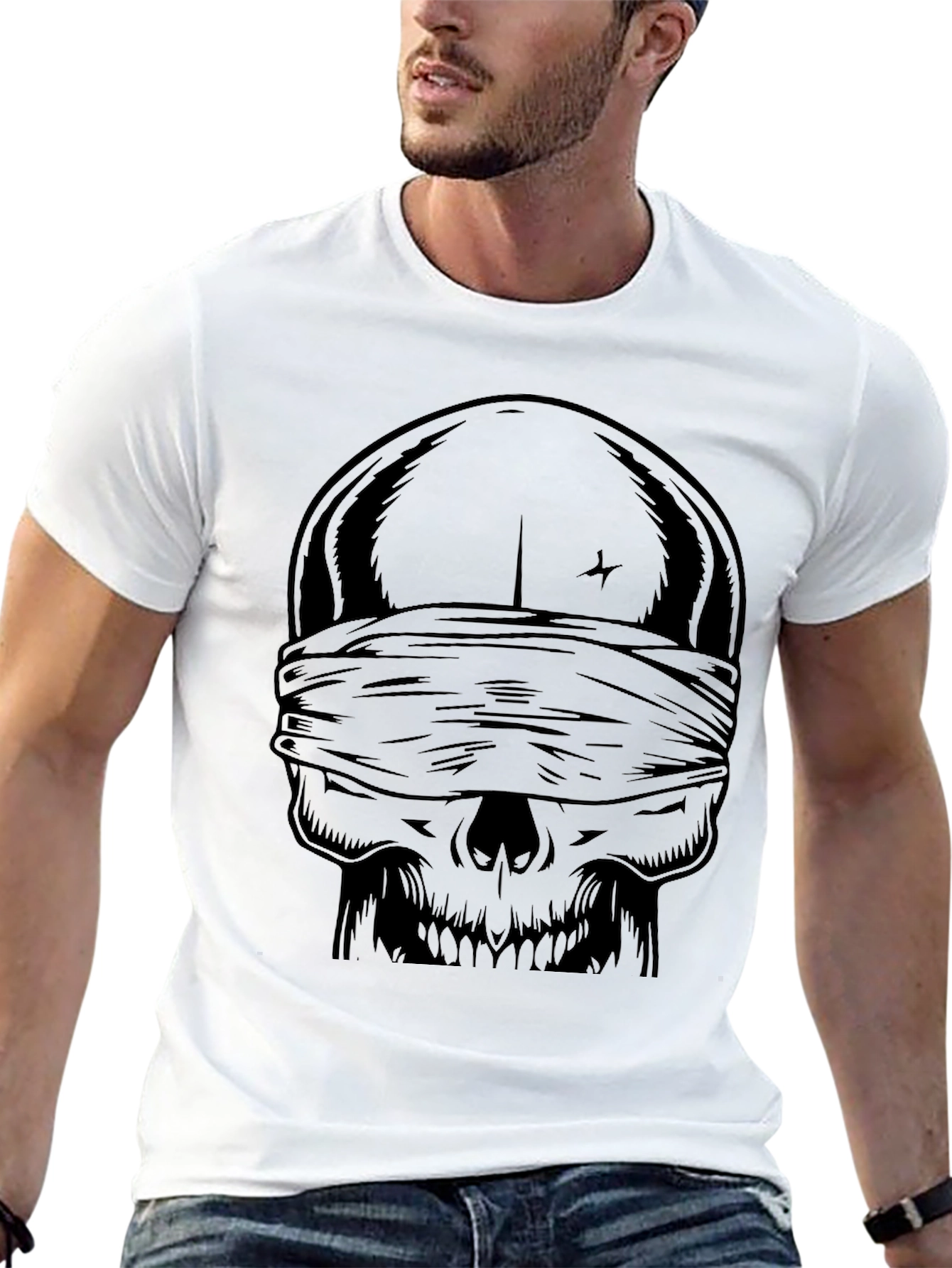 Blind Skull Graphic Tee - Dark Humor Fashion
