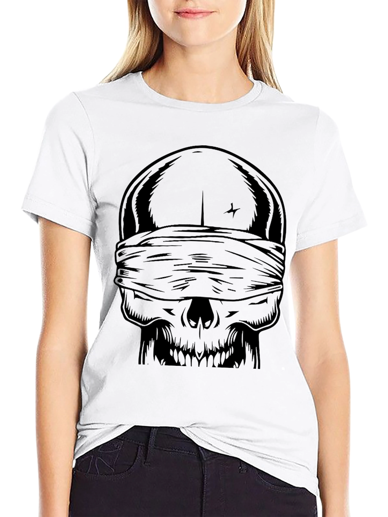 Blind Skull Graphic Tee - Dark Humor Fashion