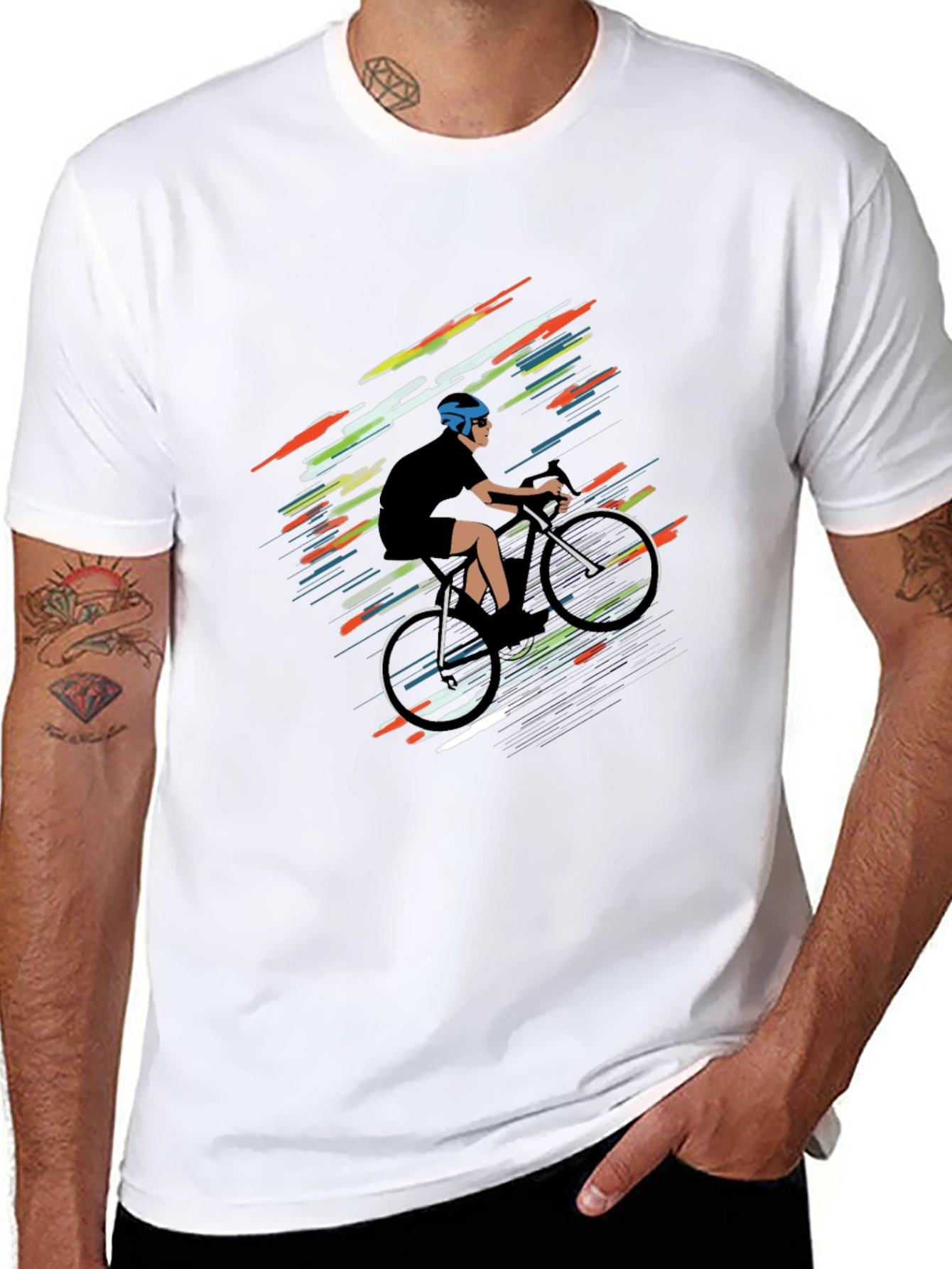 Cycling Graphic Tee - Stylish Rider Design