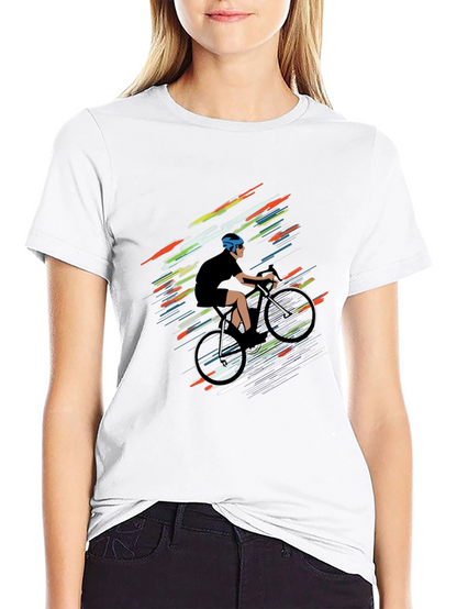 Cycling Graphic Tee - Stylish Rider Design