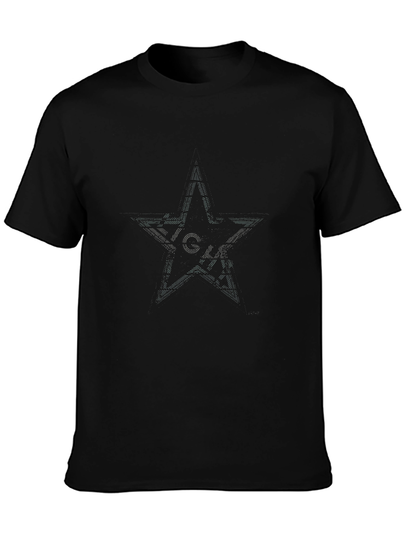 Mens Black Graphic Star T-Shirt