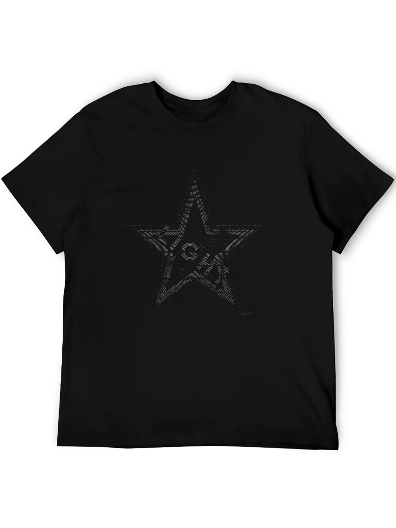 Mens Black Graphic Star T-Shirt