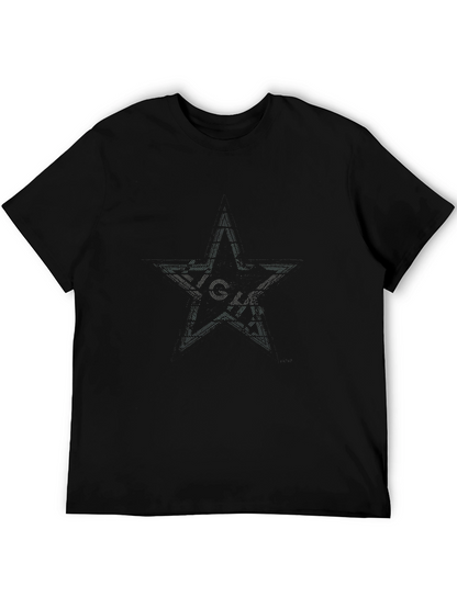 Mens Black Graphic Star T-Shirt