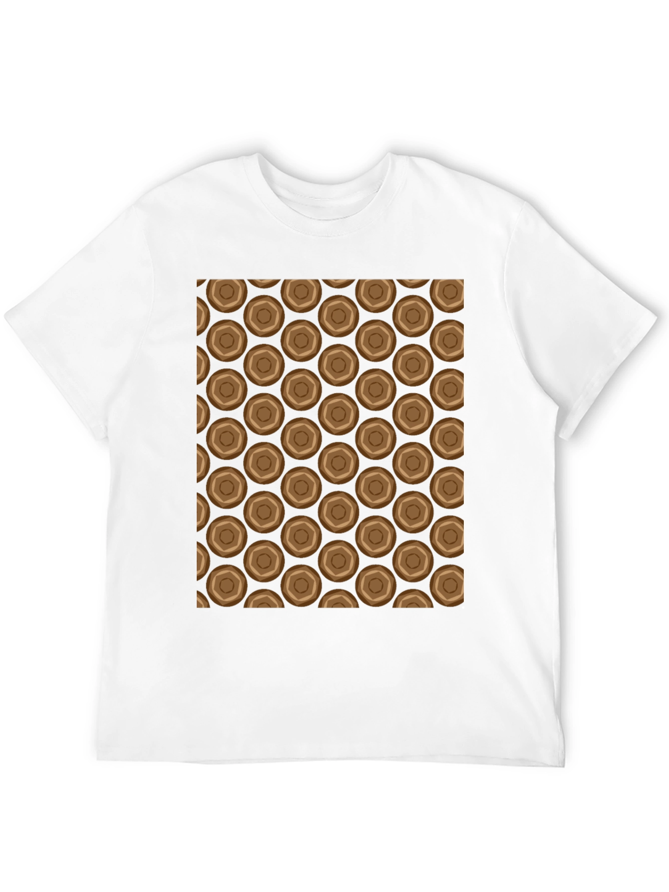 Honeycomb Patterned Black Crew Neck T-Shirt